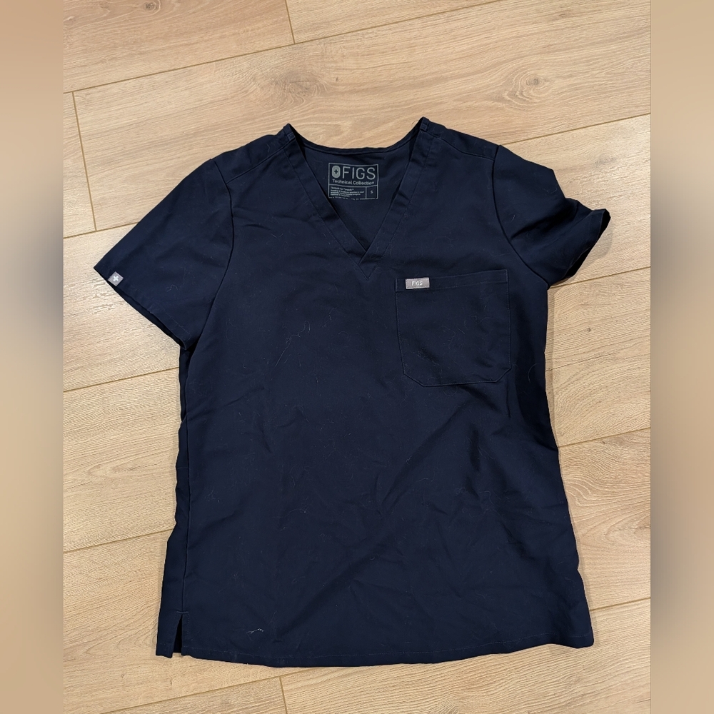 Figs Technical Collection Dark Blue Scrub Top Small
